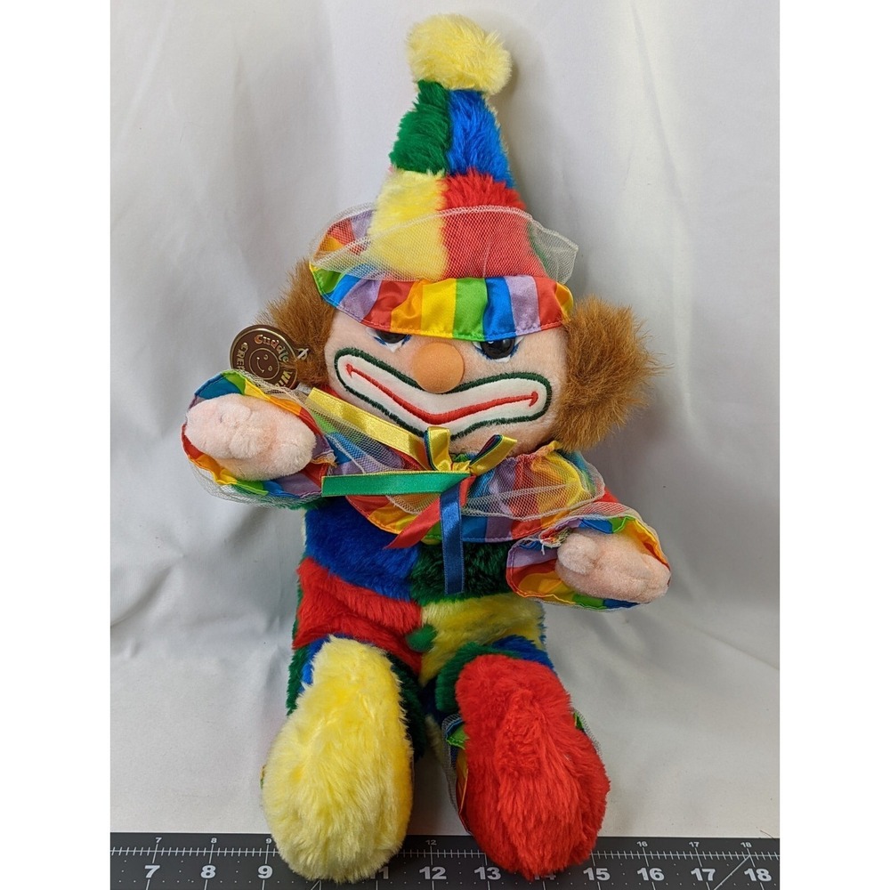 Cuddle Wit‎ Clown Plush 19 Inch Colorblock Primary Colors Stuffed Animal Toy